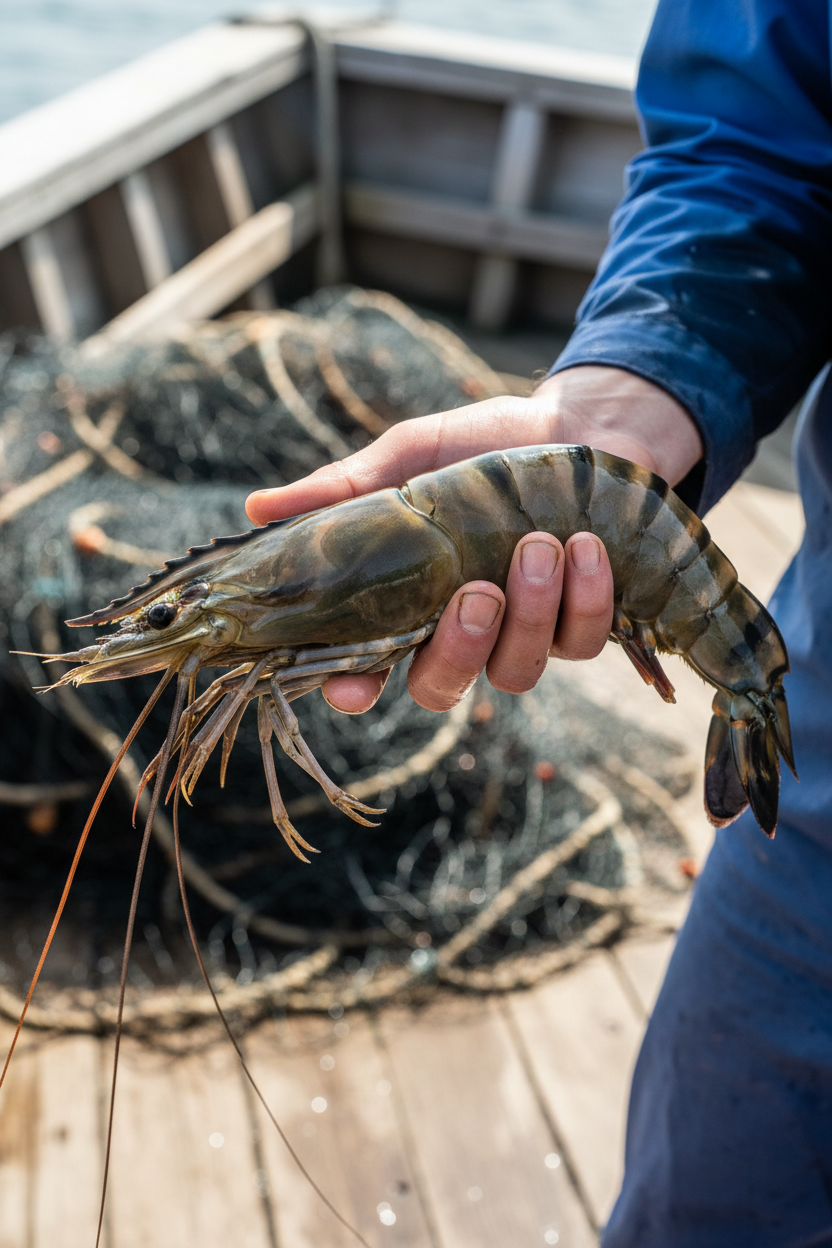 TOP-GRADE BLACK TIGER PRAWNS